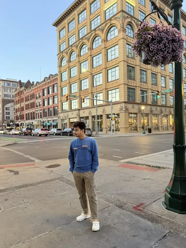 Naim Bin Hasan exploring downtown Syracuse, New York.