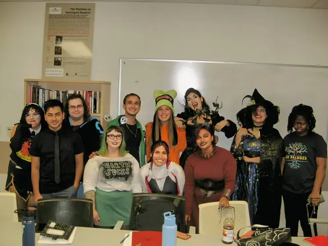 Naim Bin Hasan with the FAU sociology graduate community at the department Halloween gathering.