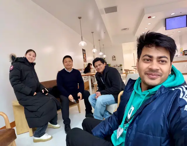 Naim Bin Hasan with Purdue University sociology faculty and students during his PhD admission visit.